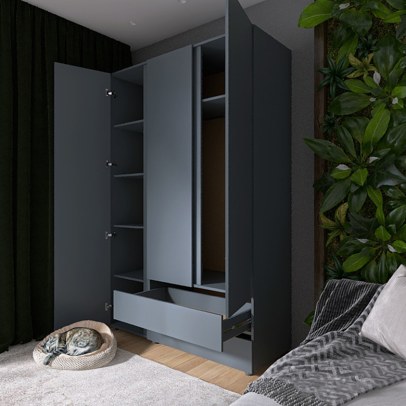 Шкаф трехдверный ШЛ-3 Лайт Графит (9926)