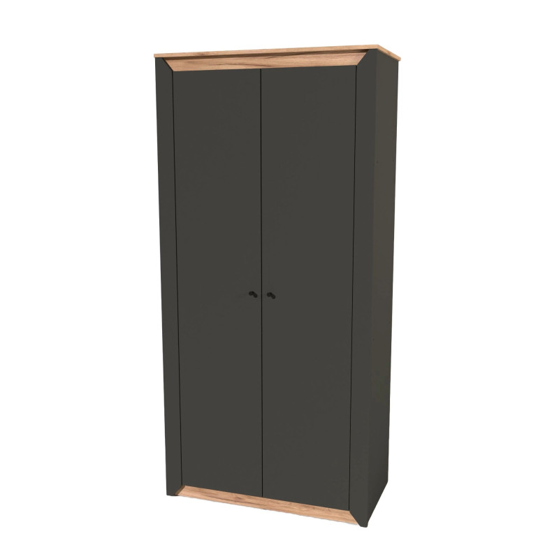 Шкаф двухдверный Нордик-990 Графит + Дуб крафт золотой (13270)