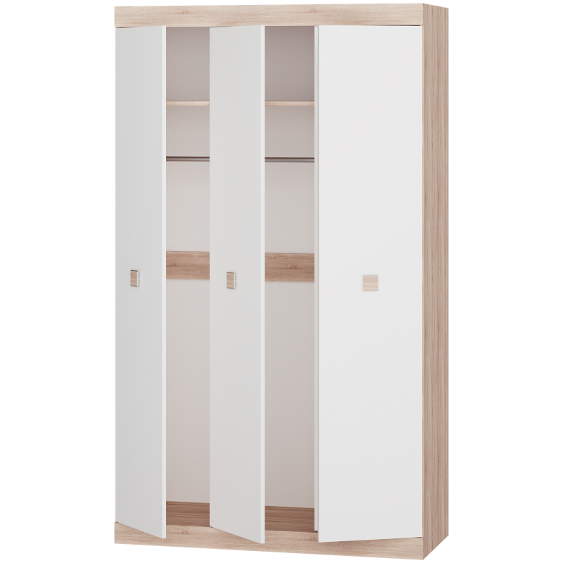 Шафа 3-х дверная Соната-1200 дуб сонома + белый (8537)