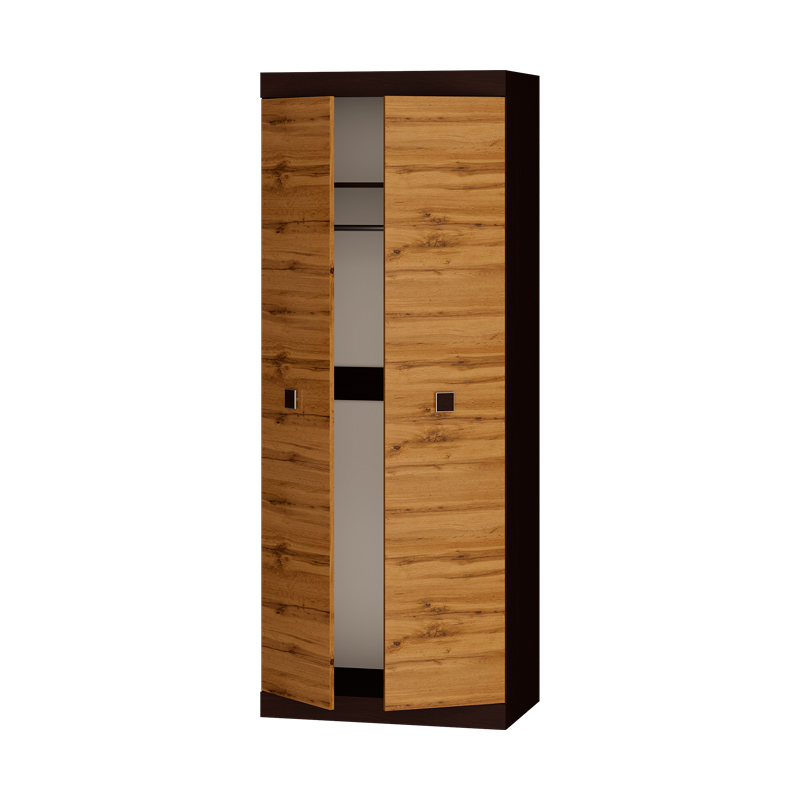 Шкаф распашной 2-х дверный Соната-800 венге темный + дуб крафт золотой (8543)