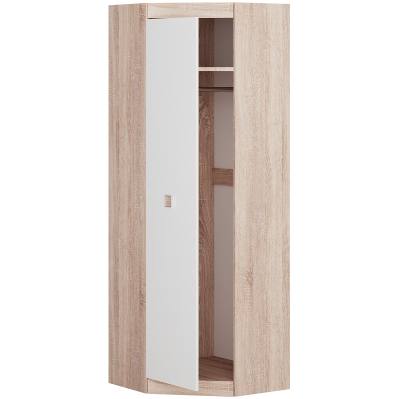 Шкаф угловой Соната-700 дуб сонома + белый (8558)