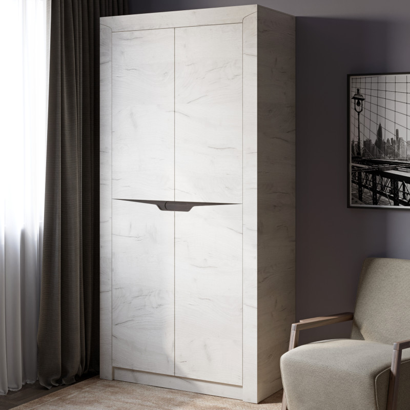 Шкаф распашной Либерти-1000 дуб крафт белый (8550)