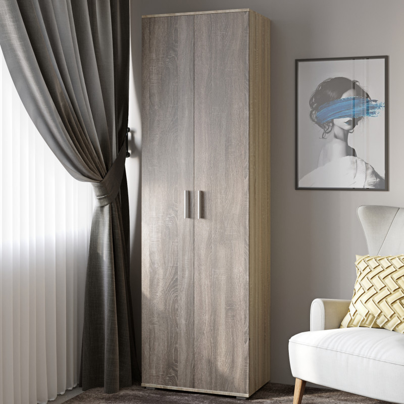 Шкаф распашной ШП-1 сонома + трюфель (8555)