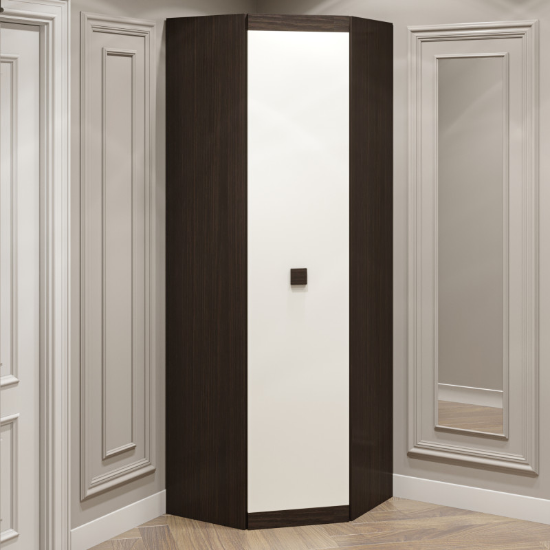 Шкаф угловой Соната-700 венге темный + белый (8560)