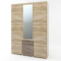 Шкаф распашный большой с зеркалом Бриз ШП-5 сонома + трюфель (8761)