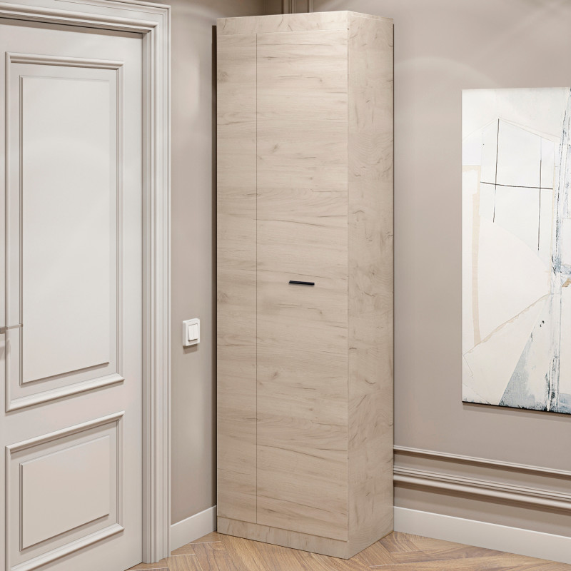 Шкаф распашной Соната-600 дуб крафт белый (8801)