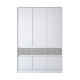 Шкаф распашный для одежды с выдвижными ящиками (полки - штанга) Стайл-1400 140х53х203 см Нимфея Альба (белый)/Бетон (38415)