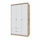 Шафа распашная для одежды с выдвижными ящиками (полки - штанга) Сити-1200 120,2х50х204,6 см Дуб сонома/Белый (31537)