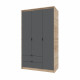 Шафа распашная для одежды с выдвижными ящиками (полки - штанга) Сити-1200 120,2х50х204,6 см Дуб сонома/Графит (31538)