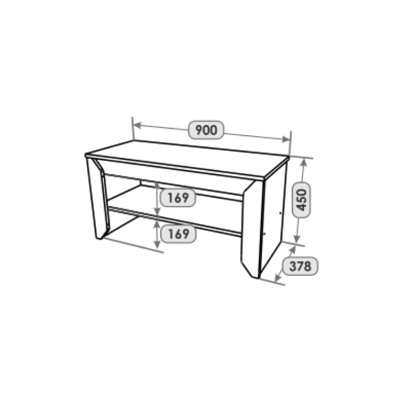 Тумба для обуви Нордик-900 90х38х45 см Белый + Крафт золотой (13279)