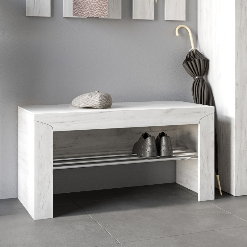 Тумба для обуви Либерти 90х38х46 дуб крафт белый (8597)