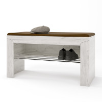 Тумба для обуви с подушкой Либерти 90х38х46 дуб крафт белый (8601)