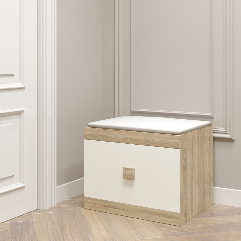 Тумба для обуви Соната ТО-600 60х38х45 дуб сонома + белый (8602)