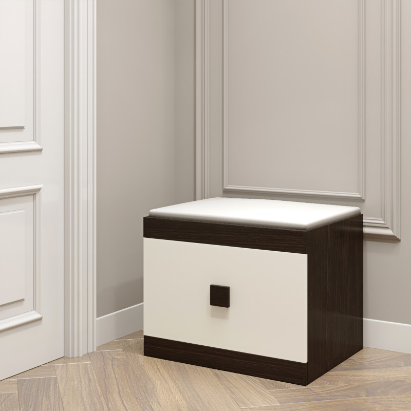 Тумба для обуви Соната ТО-600 60х38х45 венге черный + белый (8604)