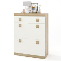 Тумба для обуви Соната ТО-800 80х38х105.5 дуб сонома + белый (8605)