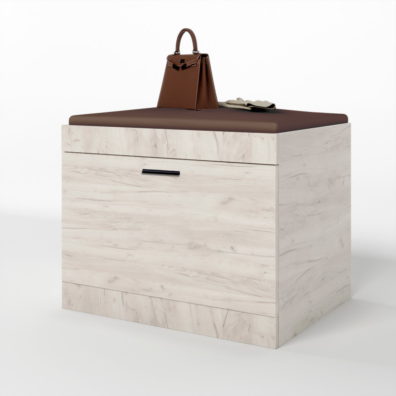 Тумба для обуви Соната ТО-600 60х38х45 дуб крафт белый (8841)