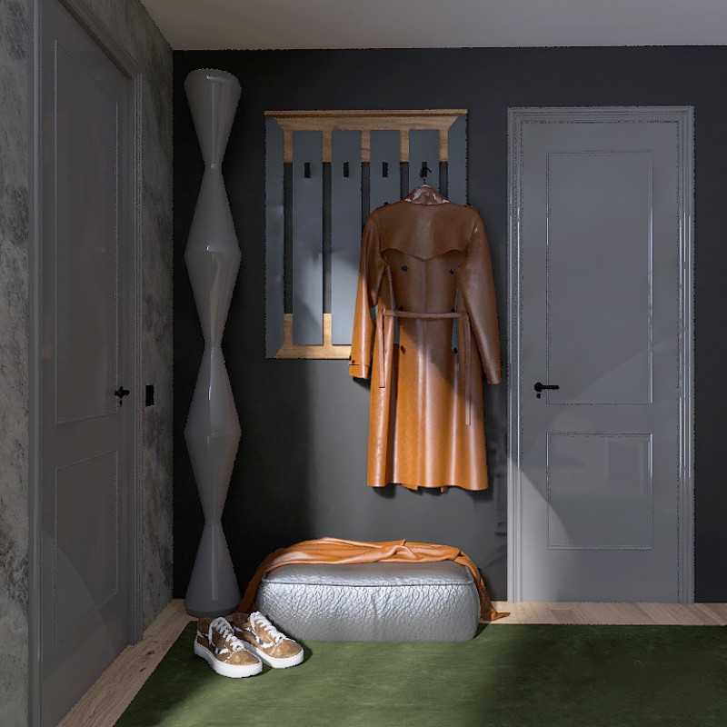 Вешалка настенная Нордик-900 90х6х110 см Графит + Дуб крафт золотой (13252)