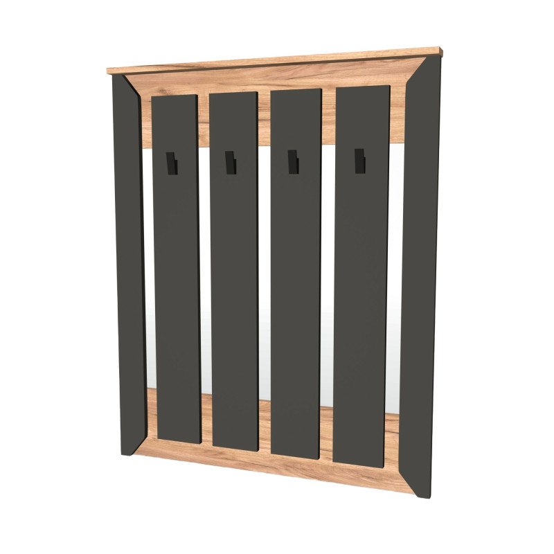 Вешалка настенная Нордик-900 90х6х110 см Графит + Дуб крафт золотой (13252)