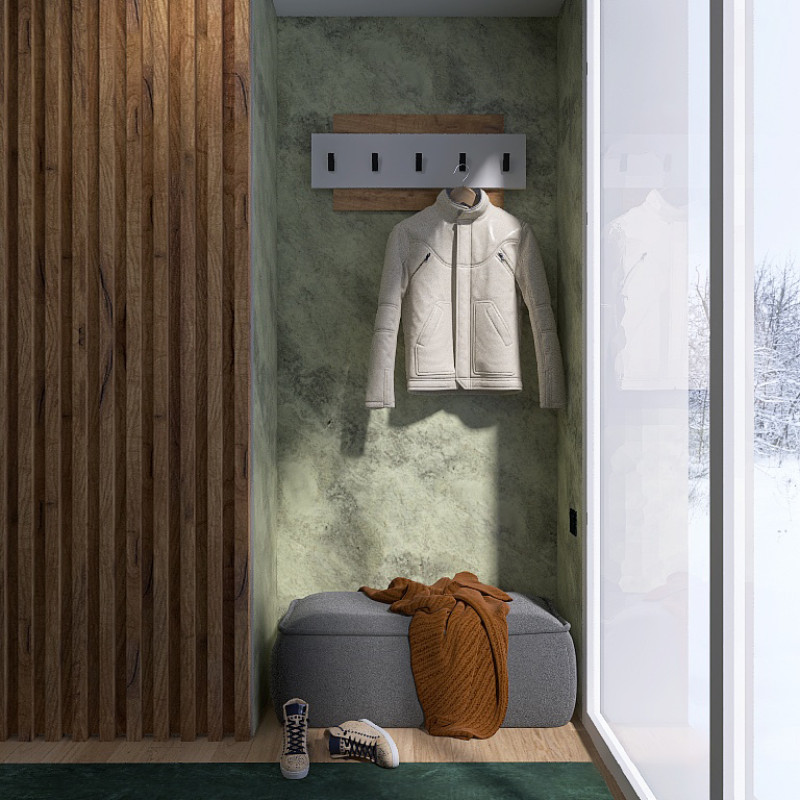 Вешалка настенная Нордик-800 80х3х36 см Белый + Дуб крафт золотой (13253)