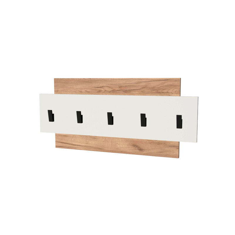 Вешалка настенная Нордик-800 80х3х36 см Белый + Дуб крафт золотой (13253)