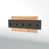 Вешалка настенная Нордик-800 80х3х36 см Графит + Дуб крафт золотой (13254)