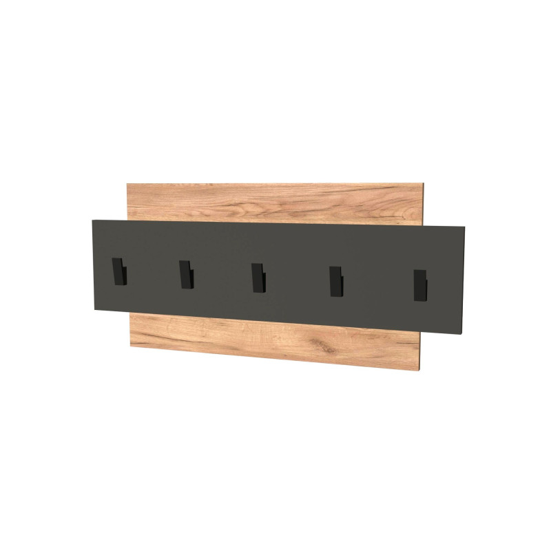 Вешалка настенная Нордик-800 80х3х36 см Графит + Дуб крафт золотой (13254)