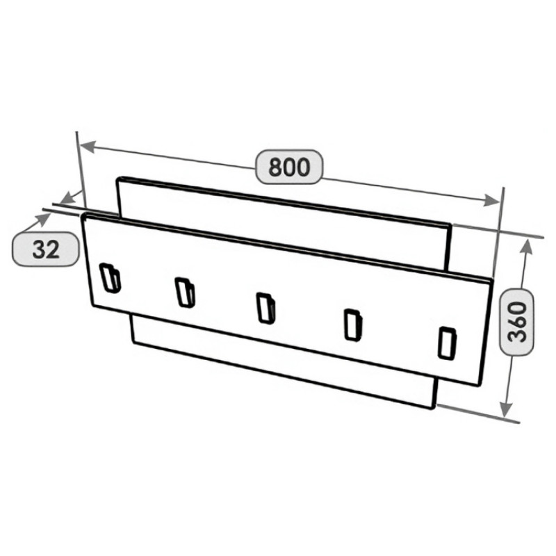 Вешалка настенная Нордик-800 80х3х36 см Белый + Дуб крафт золотой (13253)