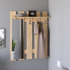 Вешалка настенная с зеркалом Либерти 90x15.2x110 см дуб крафт золотой (8986)