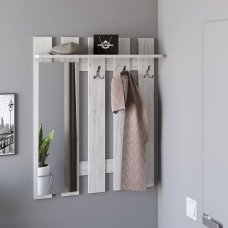Вешалка настенная с зеркалом Либерти 90x15.2x110 см дуб крафт белый (8987)