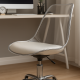 Офісне крісло Астер прозоре з білим сидінням (ASTERTRW)