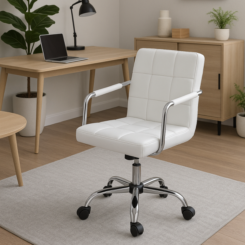 Крісло Артур К на колесах біле (ARTURWH)