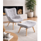 Крісло Флоріно з банкеткою сіра тканина (FLORGREOT)