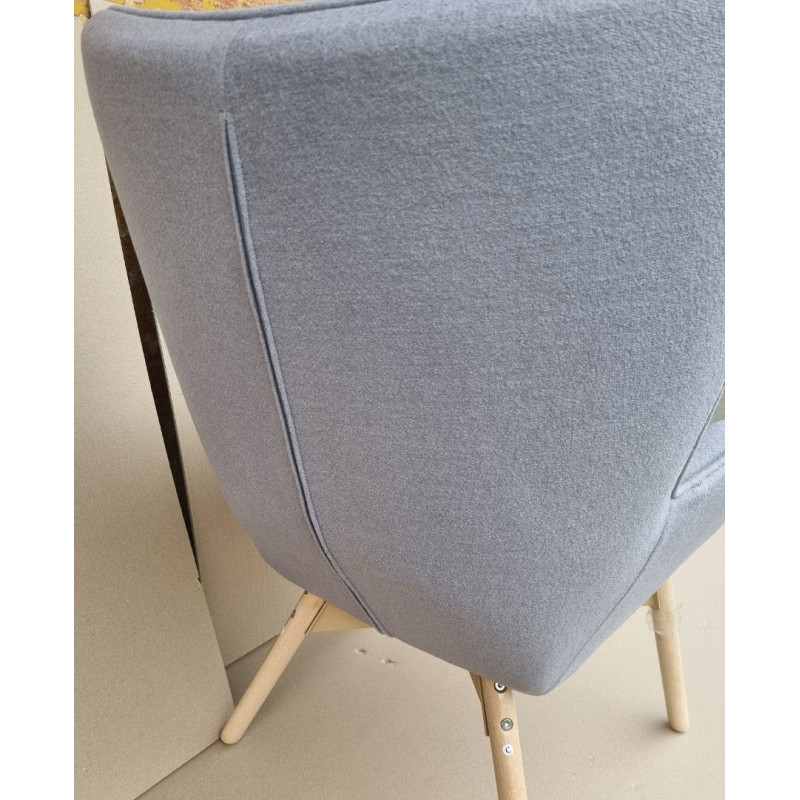 Крісло Флоріно з банкеткою сіра тканина (FLORGREOT)