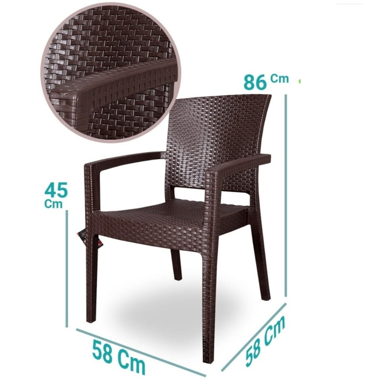 Стілець Вікі пластиковий ротанг (ZVIKIBR)