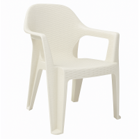 Стілець Міла пластиковий ротанг білий (PMILAWH)