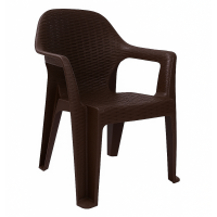 Стілець Міла пластиковий ротанг коричневий (PMILABR)