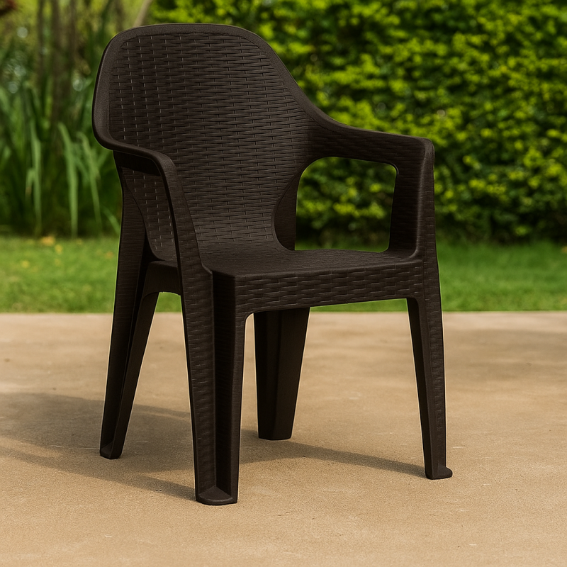 Стілець Міла пластиковий ротанг коричневий (PMILABR)