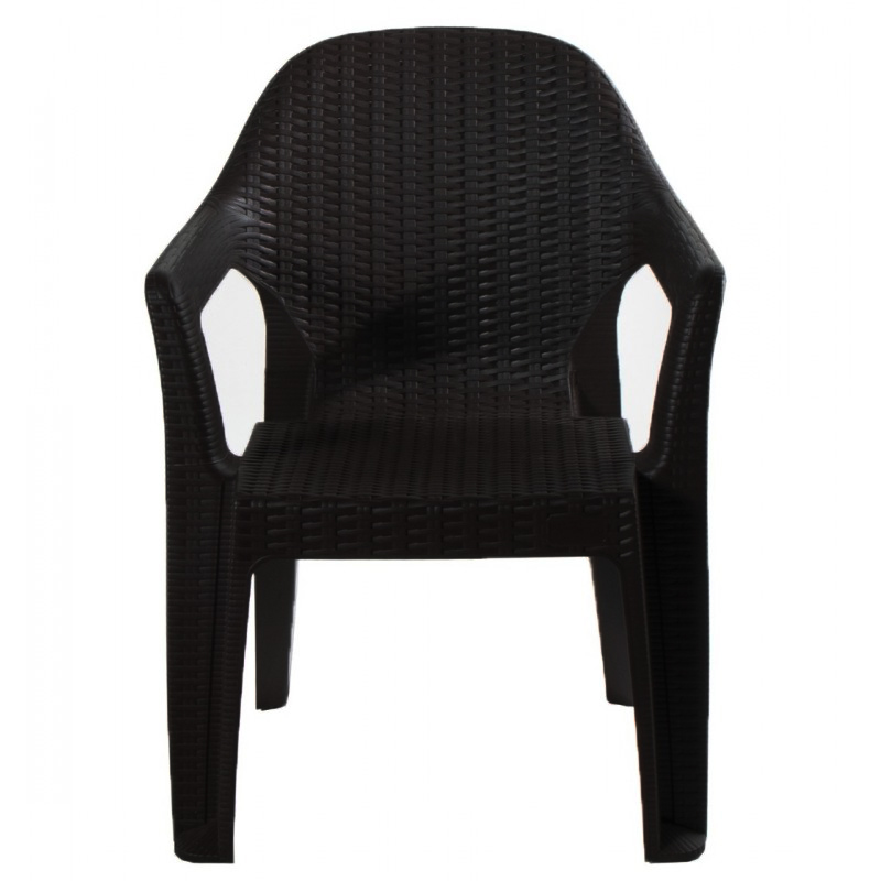 Стілець Міла пластиковий ротанг чорний (PMILABL)