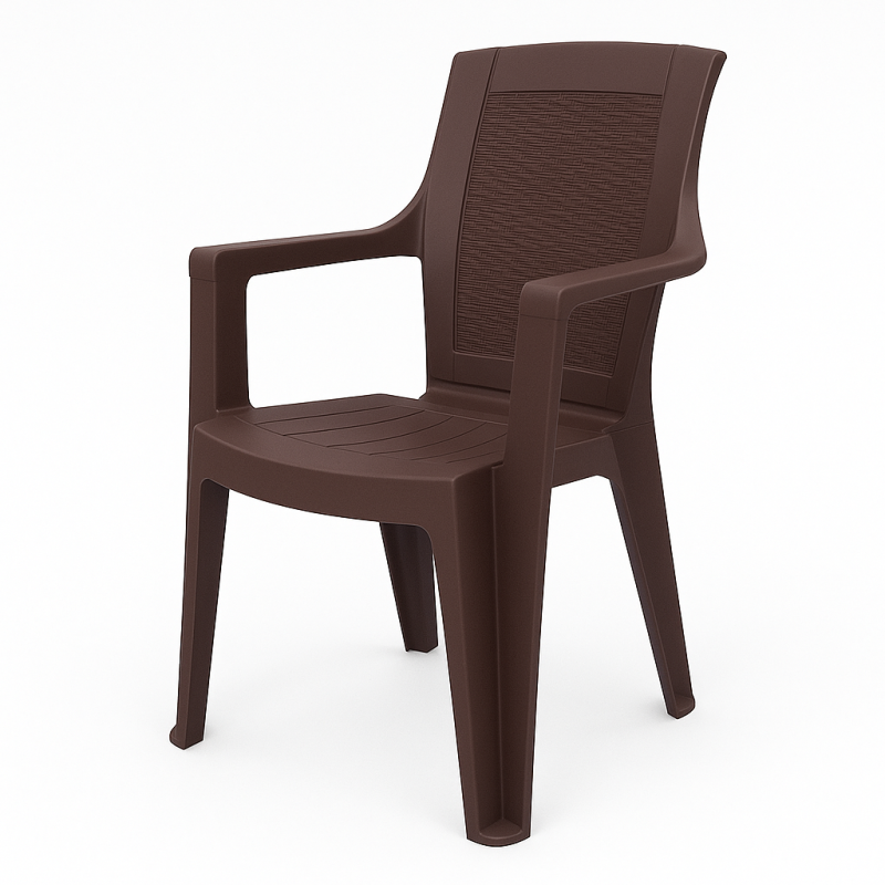 Стілець Мілан пластиковий ротанг коричневий (MILANBR)