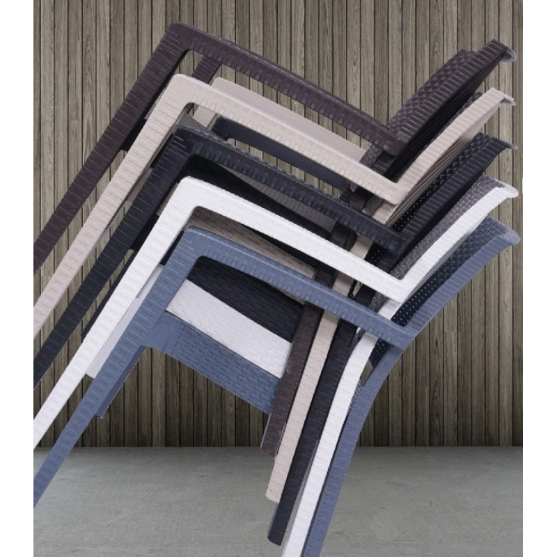 Стілець Вікі пластиковий ротанг (ZVIKIBR)