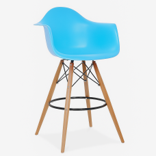 Стілець Тауер Вуд Eames барний високий блакитний (SDMEAMESBU)
