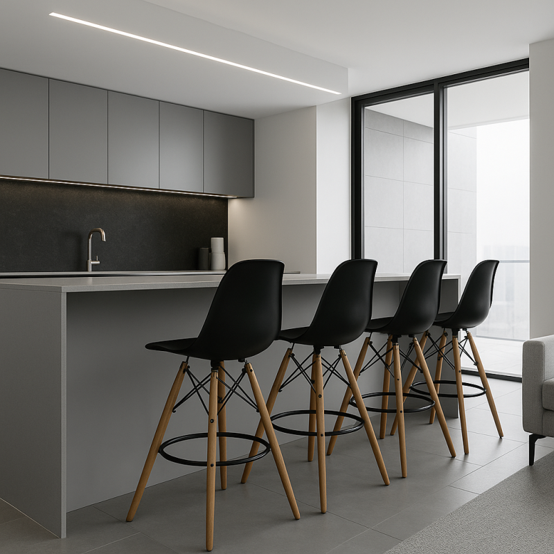 Стілець Тауер Вуд барний високий чорний (001010HBL)