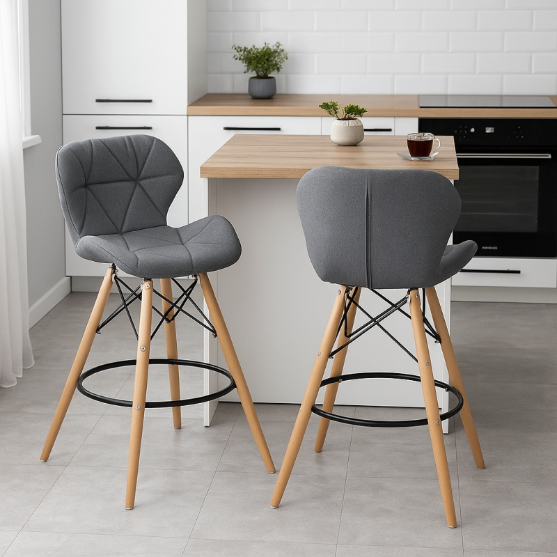 Стілець Стар Н барний високий сіра тканина (STARHFWG)