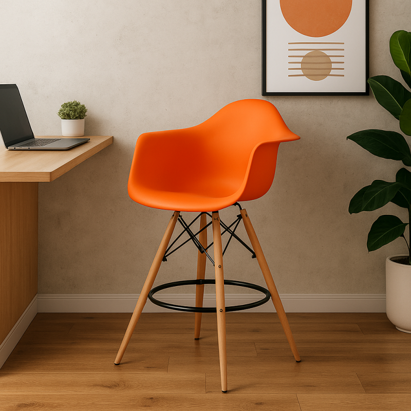 Стілець Тауер Вуд Eames барний високий помаранчевий (SDMEAMESOR)