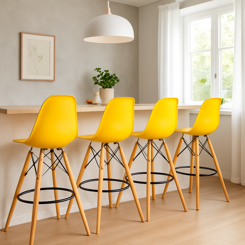 Стілець Тауер Вуд барний високий жовтий (001010HYEL)