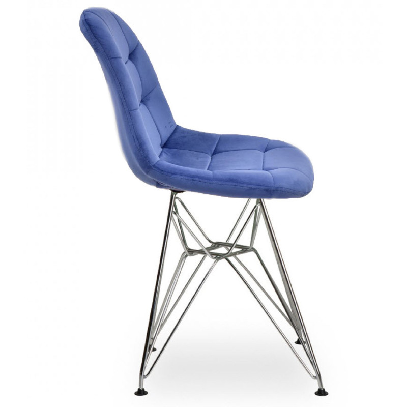 Стілець Тауер S велюр синій ніжки металеві хром (LORENABLUS)