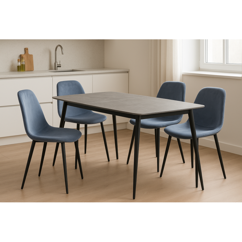 Стілець Нубук м'який тканина велюр (NUBGREYV)