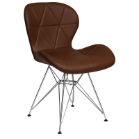 Стілець Стар S металеві ніжки екошкіра коричнева (STARBRS)