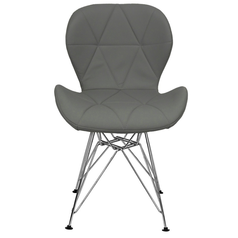 Стілець Стар S металеві ніжки екошкіра сіра (STARGRS)