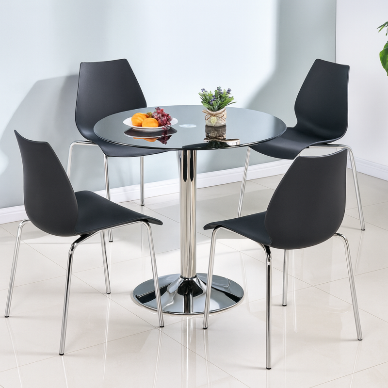 Стілець Лілі пластиковий чорний (001018BL)